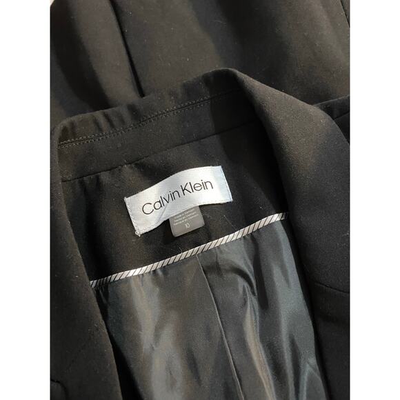 CALVIN KLEIN Black Blazer Two Button Closure SIZE 10 Office Work Career School - Picture 5 of 6